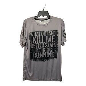 Unbranded Men's Grey Graphic "What Doesn't" Silky T-shirt Size S